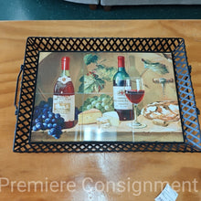 Load image into Gallery viewer, Metal and Tile  Wine Serving Tray
