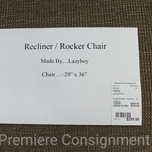 Load image into Gallery viewer, Small Rocker / Recliner...by Lazyboy
