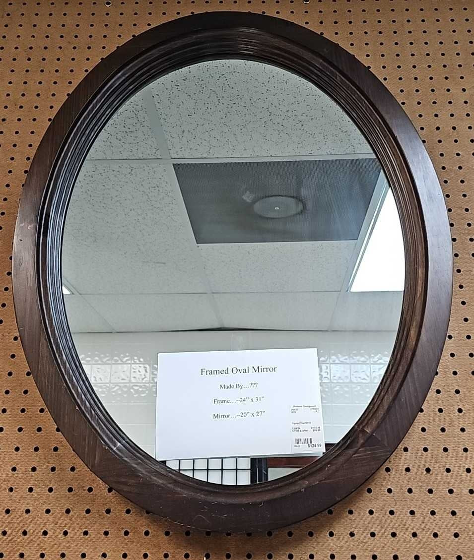 Framed Oval Mirror