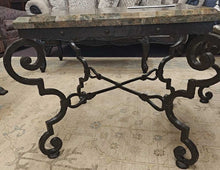 Load image into Gallery viewer, Wrought Iron and  Stone End table
