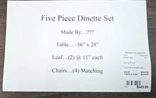 Load image into Gallery viewer, Five Piece Dinette Table Set
