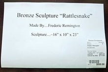 Load image into Gallery viewer, Bronze Statue &quot;Rattlesnake&quot;...by Frederic Remington
