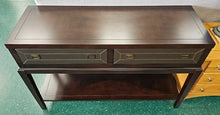 Load image into Gallery viewer, Leather Trimmed Foyer Table w/Drawers
