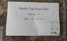 Load image into Gallery viewer, Marble Top Foyer Table
