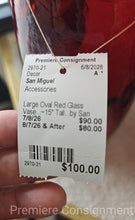 Load image into Gallery viewer, Large Oval Red Glass Vase...by San Miguel
