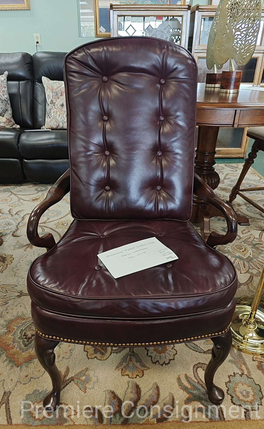 Tufted Leather Stationary Office Chair...by Leather Master