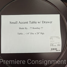 Load image into Gallery viewer, Small Round Accent table w/ Drawer
