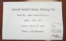 Load image into Gallery viewer, Amish-made Trestle Dining Table w/ TEN Chairs...by Ohio Amish
