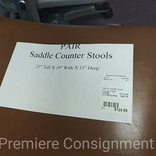 Load image into Gallery viewer, PAIR of Saddle Stools Counter Height
