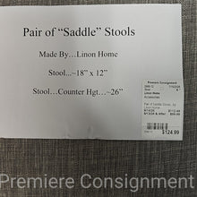 Load image into Gallery viewer, Pair of Saddle Stools...by Linoin Home
