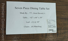 Load image into Gallery viewer, Seven Piece Dining Table Set...by Haverty&#39;s
