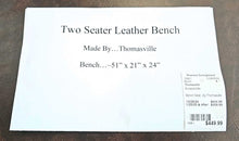 Load image into Gallery viewer, Two Seater Leather Bench ...by Thomasville
