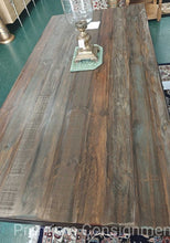 Load image into Gallery viewer, Rustic Dining Table with Iron Edges and base
