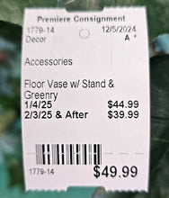 Load image into Gallery viewer, Floor Vase w/ Stand &amp; Greenry
