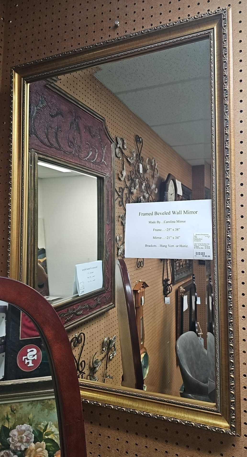 Gold Framed Bevelled Wall Mirror...by Carolina Mirror