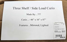 Load image into Gallery viewer, Three Shelf Curio Cabinet
