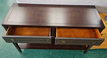 Load image into Gallery viewer, Leather Trimmed Foyer Table w/Drawers
