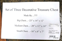 Load image into Gallery viewer, Set of Three Decorative Treasure Chest
