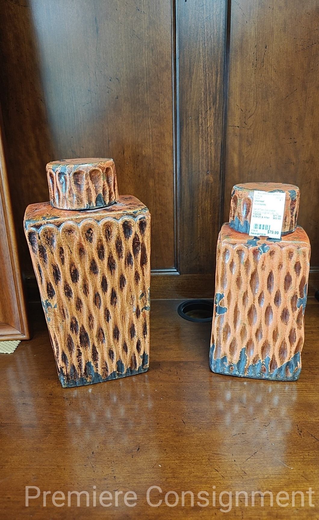 Set of Two Decorative Ceramic Jugs w/ Lid...by Uttermost