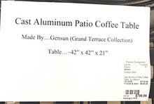 Load image into Gallery viewer, Cast Aluminum Patio Coffee Table....by Gensun
