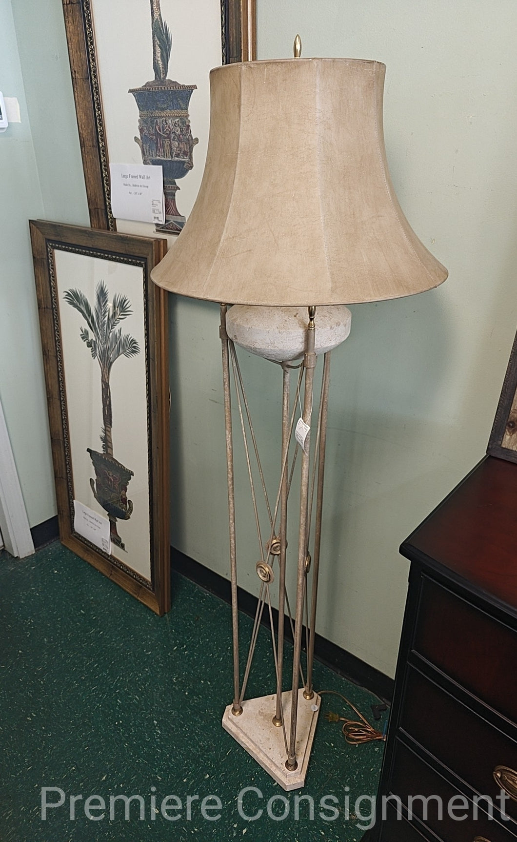 Travertine Neo Classical Floor Lamp