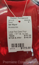 Load image into Gallery viewer, Large Red Glass Floor Vase...by San Miguel

