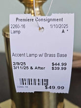 Load image into Gallery viewer, Accent Lamp w/ Brass Base
