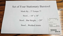 Load image into Gallery viewer, Set of Four Stationary Barstools
