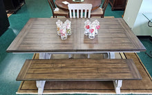 Load image into Gallery viewer, Seven Piece Dining Set...table, bench, (5) chairs...by RK Resources
