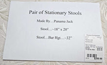 Load image into Gallery viewer, Pair of Stationary Stools...Bar Hgt...by Panama Jack
