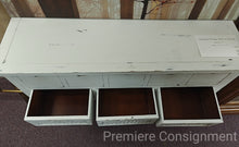 Load image into Gallery viewer, Distressed Storage Table w/ Drawers
