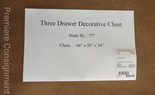 Load image into Gallery viewer, Decorative Three Drawer Chest
