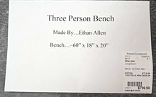 Load image into Gallery viewer, Three Person Bench...by Ethan Allen... 60&quot; x 18&quot; x 20&quot;
