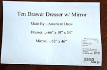 Load image into Gallery viewer, Ten Drawer Dresser w/ Mirror...by American Drew
