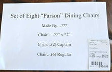 Load image into Gallery viewer, Set of Eight Parson Dining Chairs with 2 Captain Chairs
