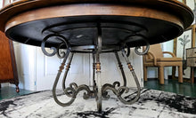 Load image into Gallery viewer, Wrought Iron / Wood Dining Table
