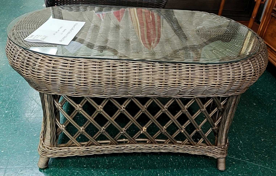 Wicker Oval Patio Table