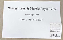 Load image into Gallery viewer, WI Foyer Table w/ Marble Top
