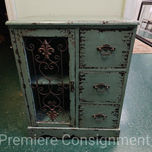 Load image into Gallery viewer, Small Green Decorative Storage Cabinet
