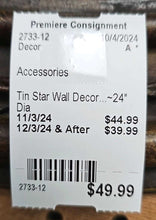 Load image into Gallery viewer, Tin Star Wall Decor...~24&quot; Dia
