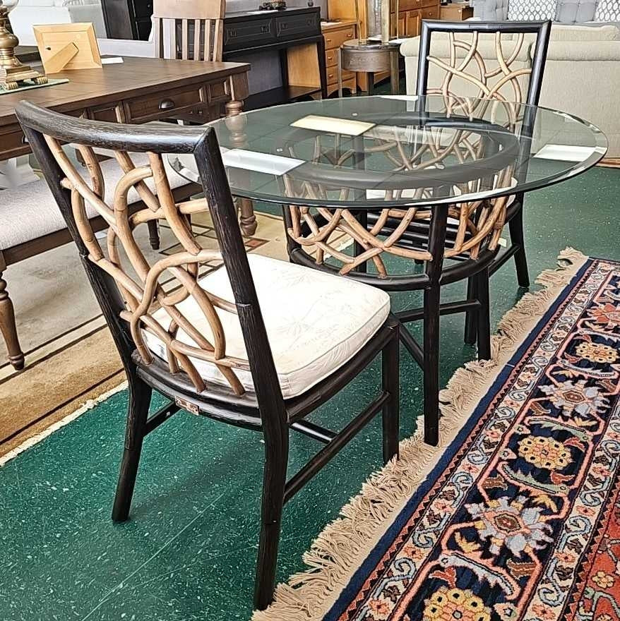 Five Piece Rattan / Glass Dinette Set...by Panama Jack
