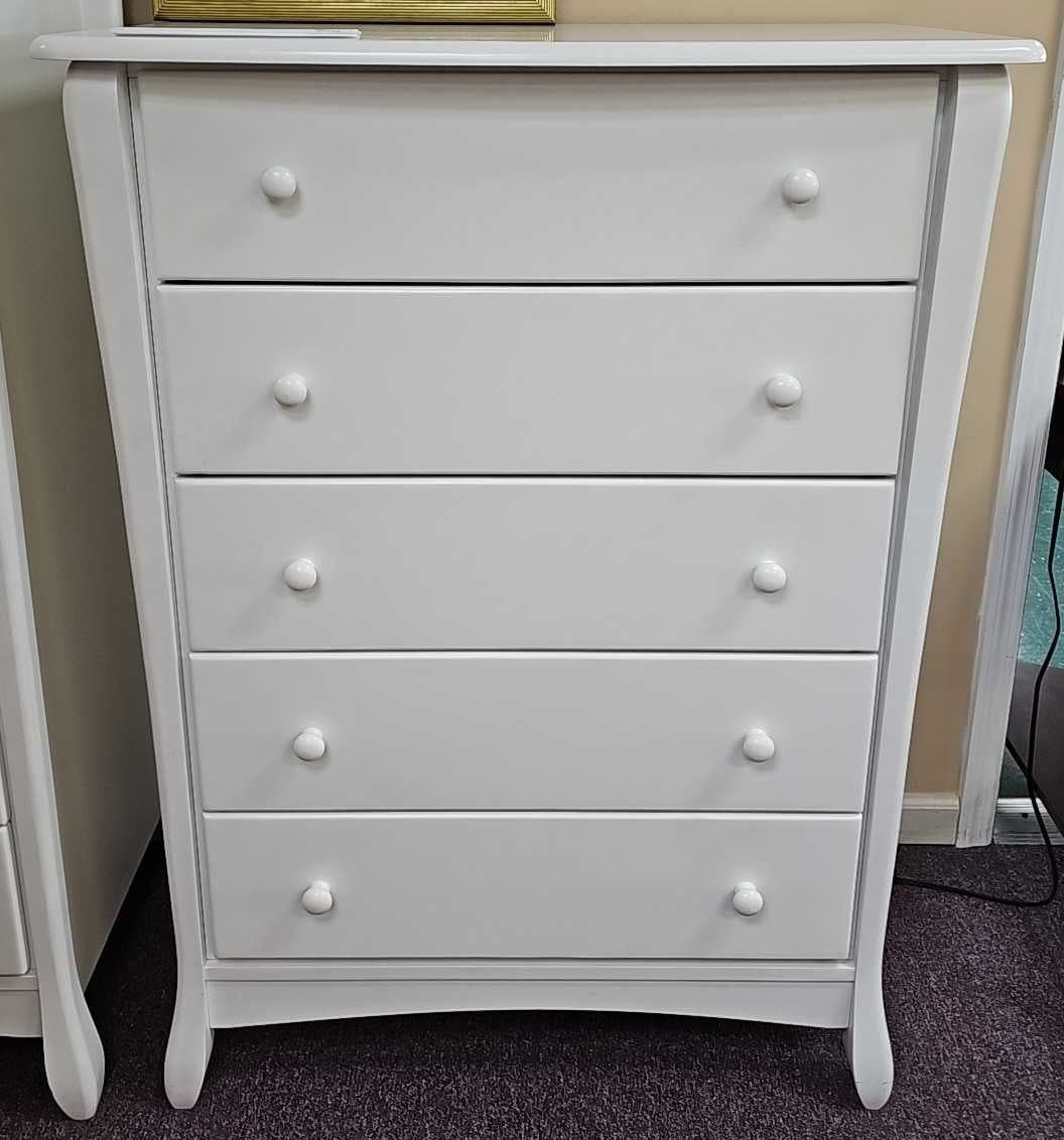 White Five Drawer Chest...by Dutailier