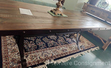 Load image into Gallery viewer, Rustic Dining Table with Iron Edges and base
