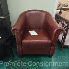 Load image into Gallery viewer, Leather Barrel Club Chair
