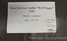 Load image into Gallery viewer, Power &quot;Wall Hugger&quot; Reclining Leather Sofa...by Craftmaster
