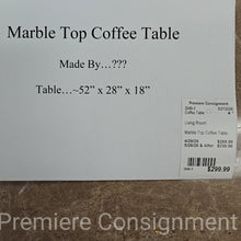 Load image into Gallery viewer, Marble Top Coffee Table
