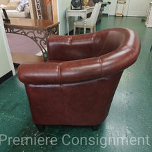 Load image into Gallery viewer, Leather Barrel Club Chair
