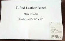 Load image into Gallery viewer, Tufted Leather Bench
