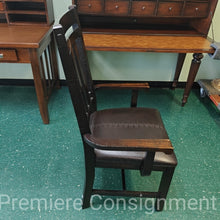 Load image into Gallery viewer, Wooden Leather Seat Arm Chair
