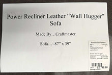 Load image into Gallery viewer, Power "Wall Hugger" Reclining Leather Sofa...by Craftmaster
